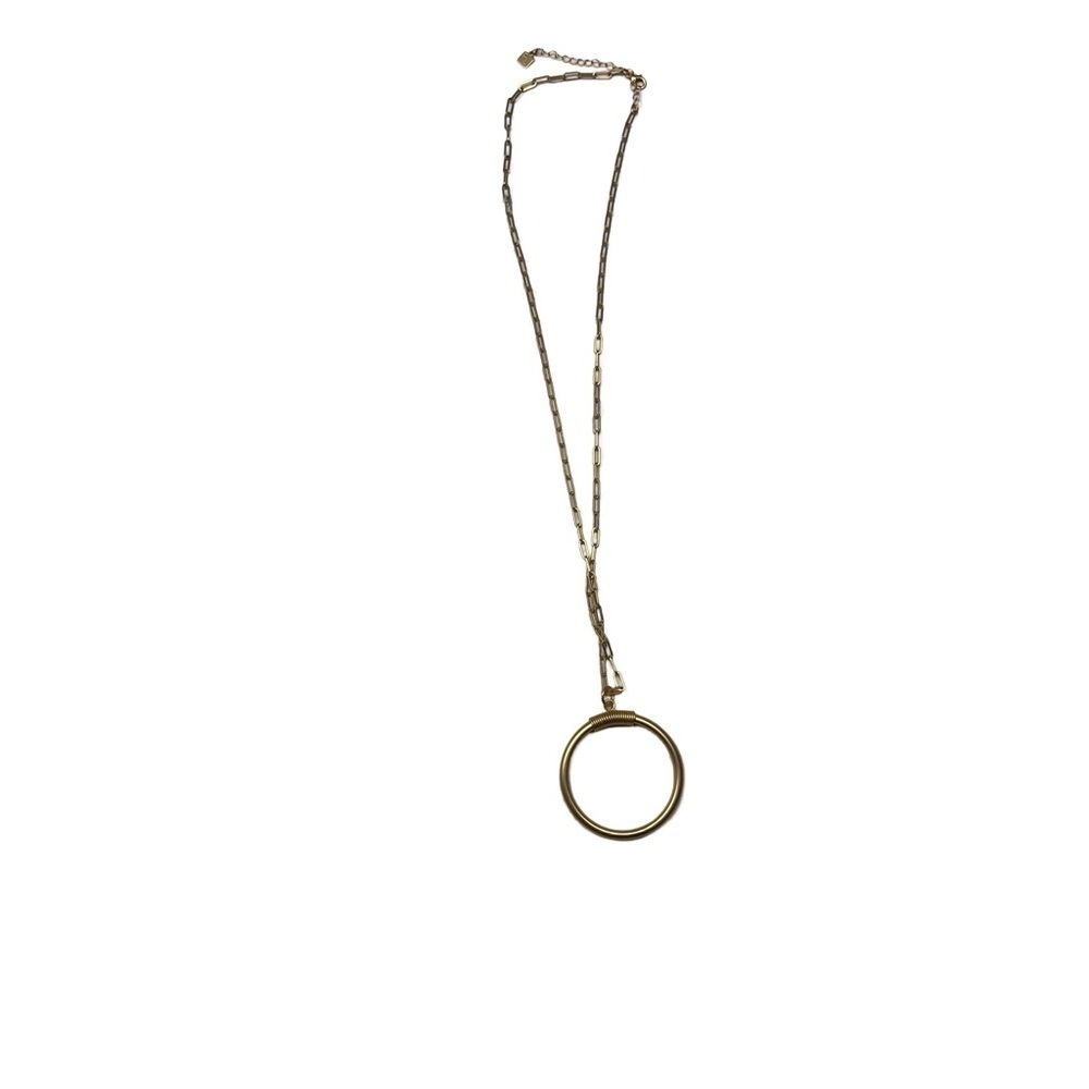 Park Lane Shania Necklace Circular Pendant Chain Link Matte Gold Not Worn